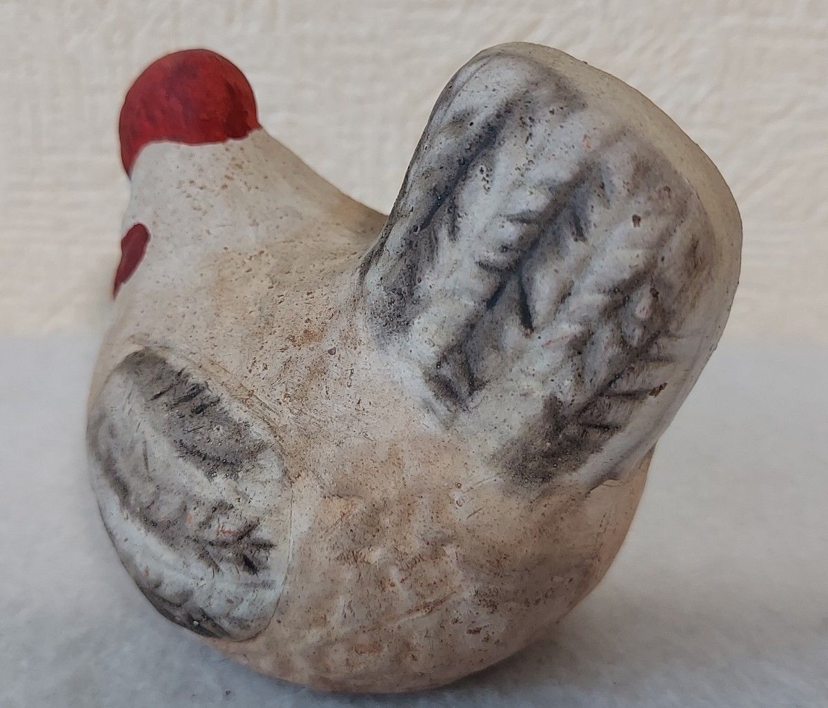 陶器製 親子鳥の置物 オブジェ
