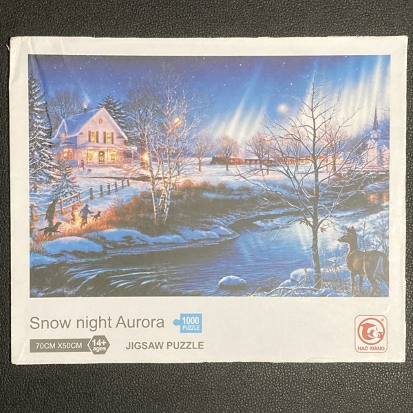 開封済み ジグソーパズル 　Snow Night Aurora　1000ピース　70X50㎝　海外製_画像1