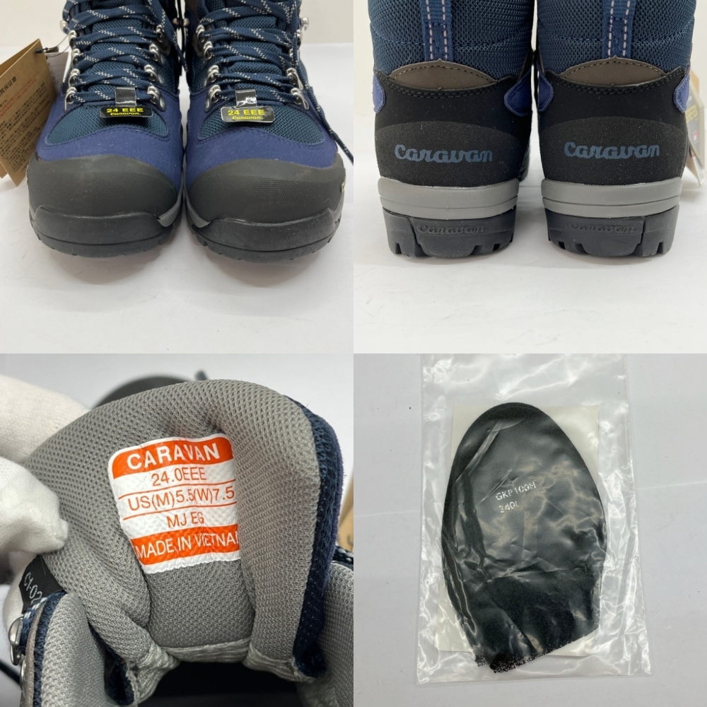 ** CARAVAN Caravan trekking shoes is ikatto 24.0cm Gore-Tex C1-02S navy unused . close 