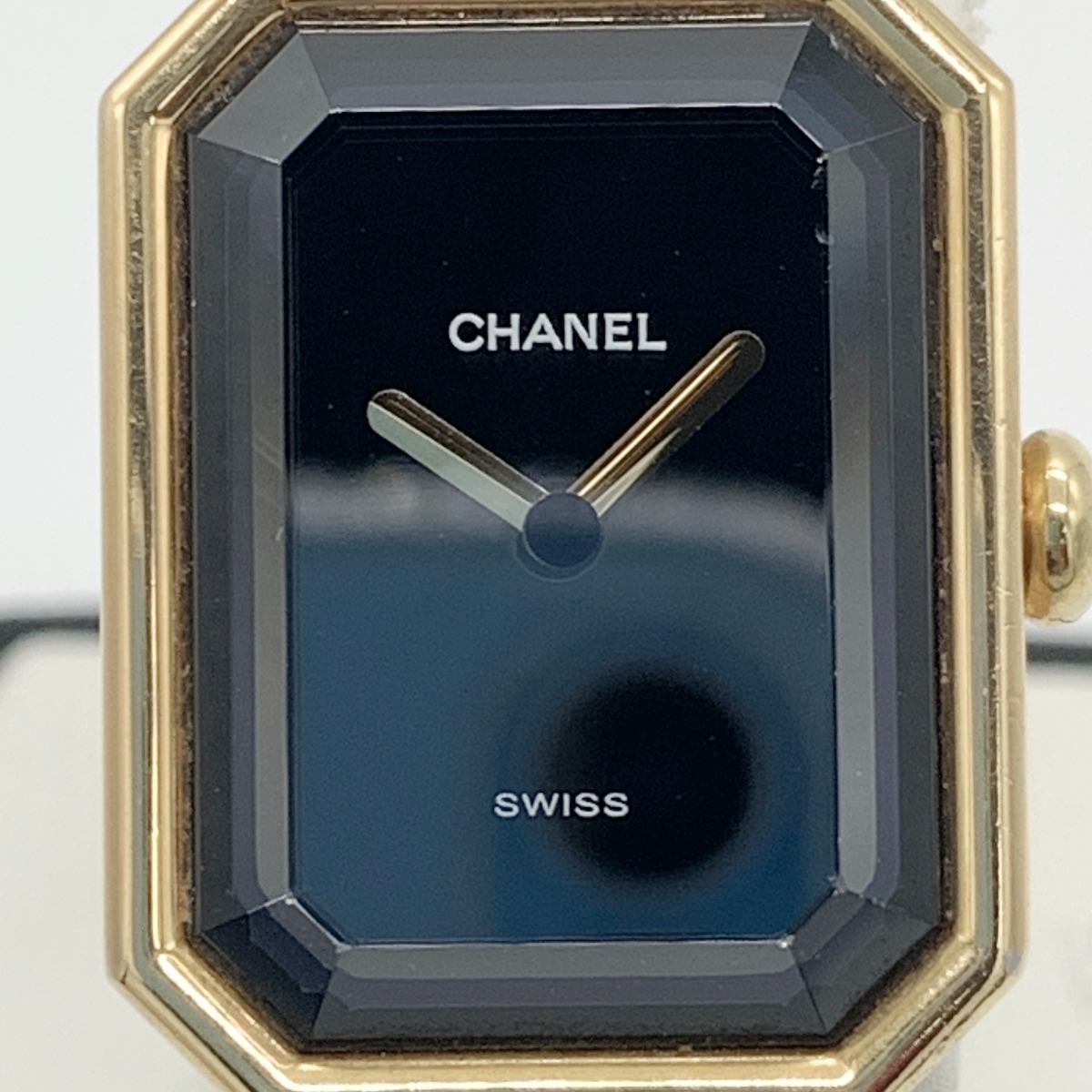 〇〇 CHANEL シャネル プルミエール Mサイズ H0001 ゴールド x ブラック 傷や汚れあり_画像2