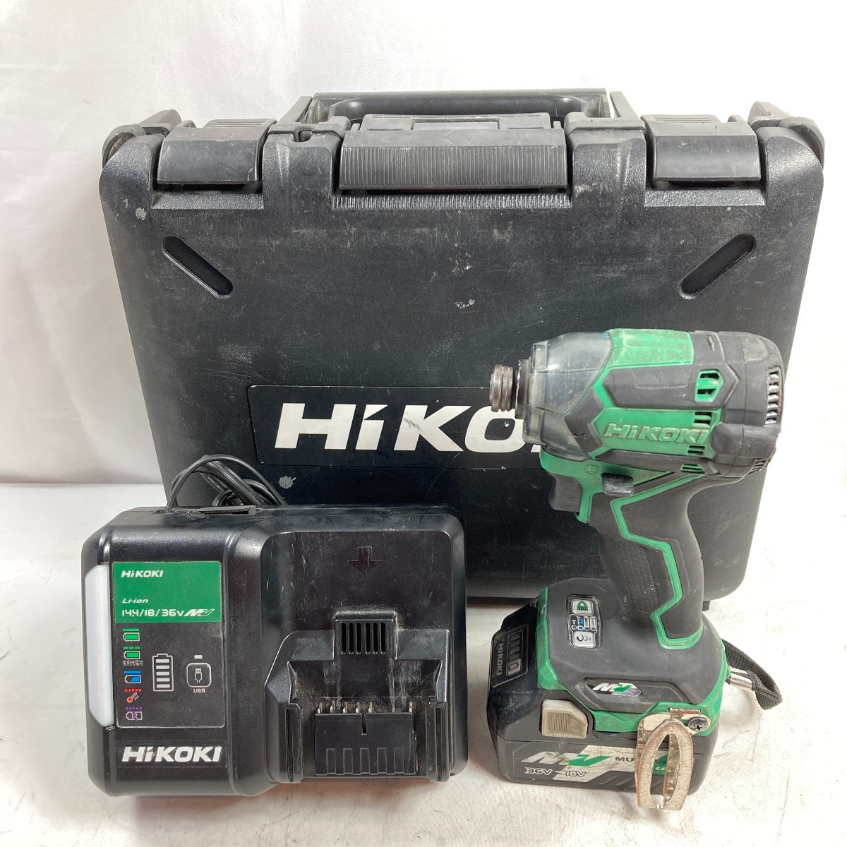 ＊＊ HiKOKI ハイコーキ 36V コードレスインパクトドライバ (バッテリ1個・充電器・ケース付） WH36DC 傷や汚れあり