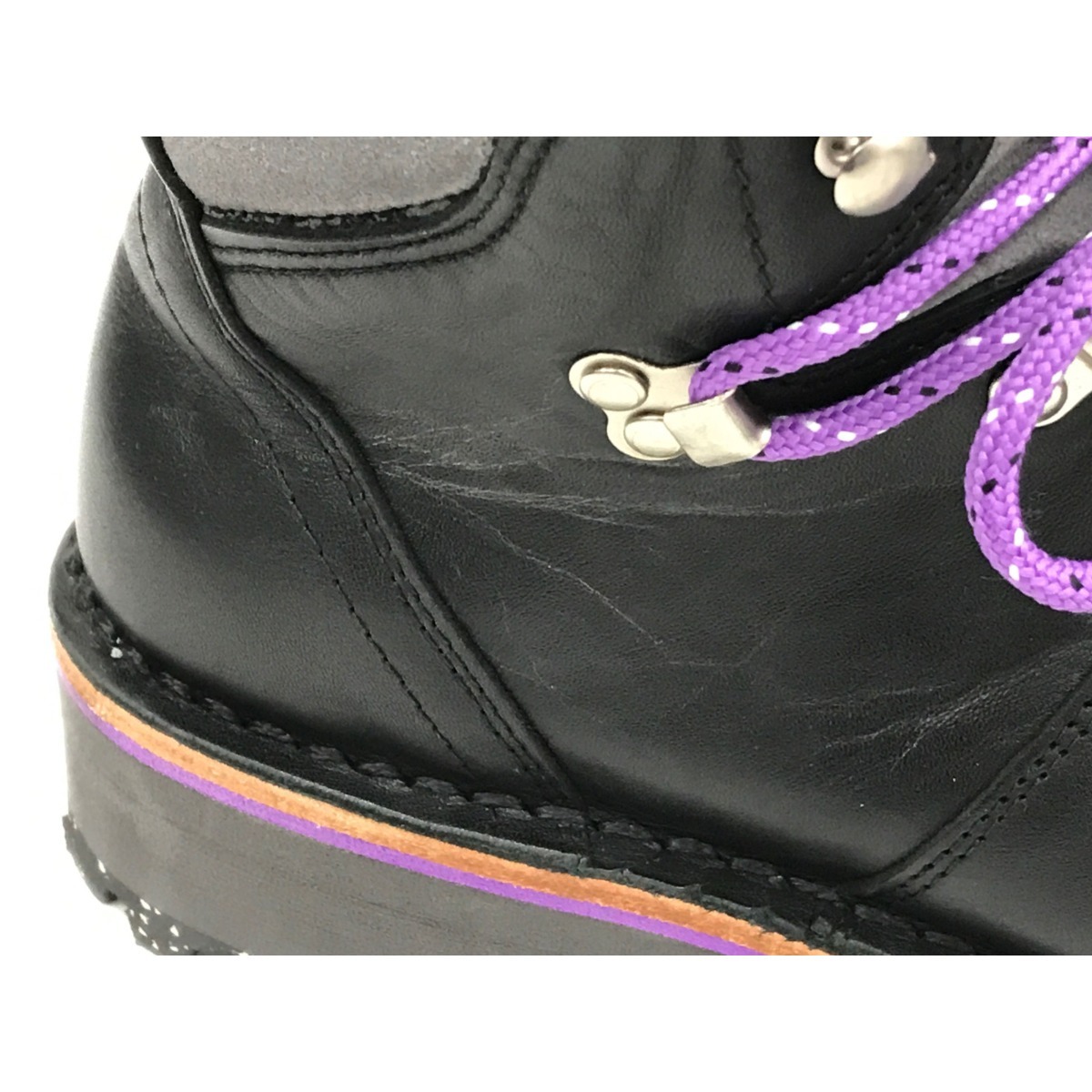 VV Paul Smith Paul Smith leather boots black × purple a little scratch . dirt equipped 