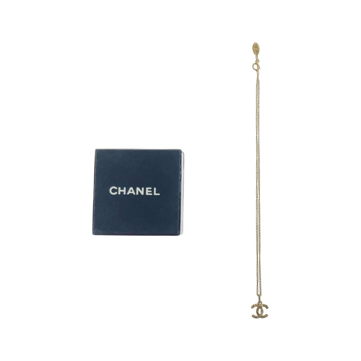 00 CHANEL Chanel Mini here Mark necklace Gold a little scratch . dirt equipped 