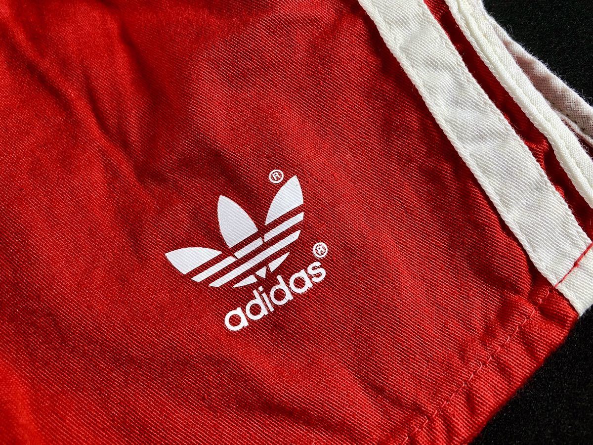 レア貴重 70’s adidas サッカー ショートパンツ 8 赤×白 アディダス ヴィンテージ ベッケンバウアー ベリーショート 短パン 新品_画像2