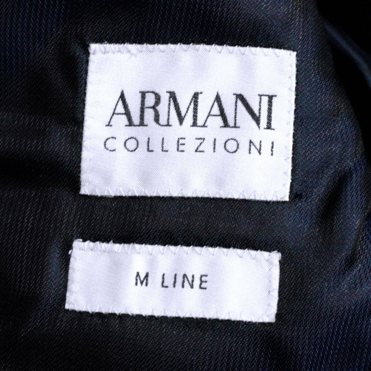 ■2401.C1.30■40万 ARMANI／アルマーニ コレッツォーニ M LINE「リッチなアズーロブルー色◎!!」通年 極上 セットアップ スーツ S程度_画像10