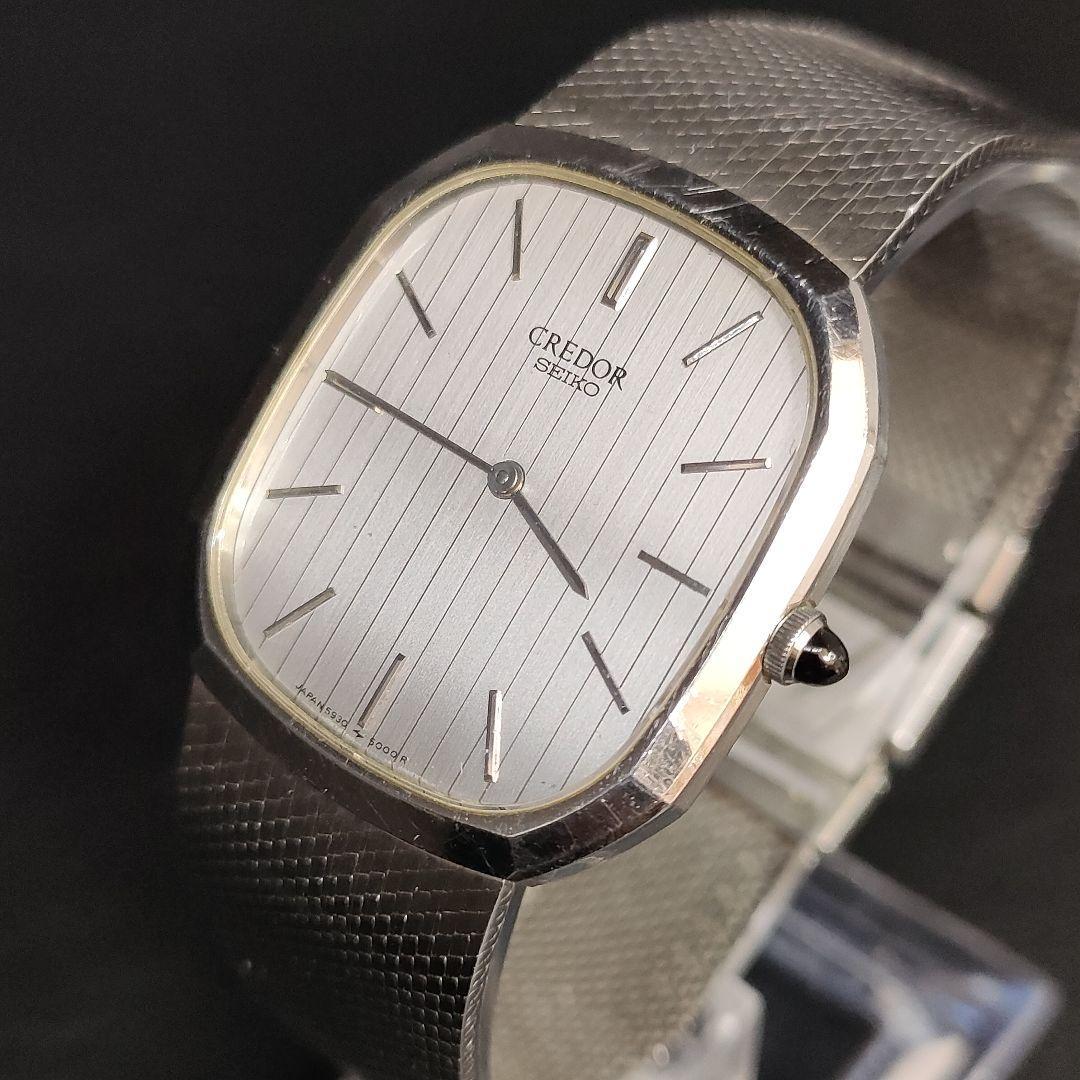 最大80%オフ 美品】SEIKO セイコー クレドール 5930 シルバー スクエア クレドール