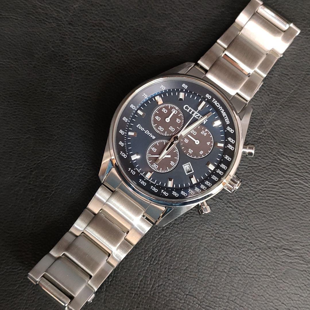 極美品【稼働品】CITIZEN　シチズン　H500　ネイビー　シルバー　ソーラー