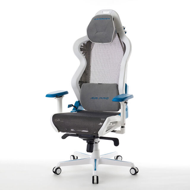 【新品同様】DXRacer AIR-PROシリーズ V2 AH-7200WCY ホワイトシアン エアメッシュ 4Dアーム チルトロック機能 ゲーミングチェア_画像2