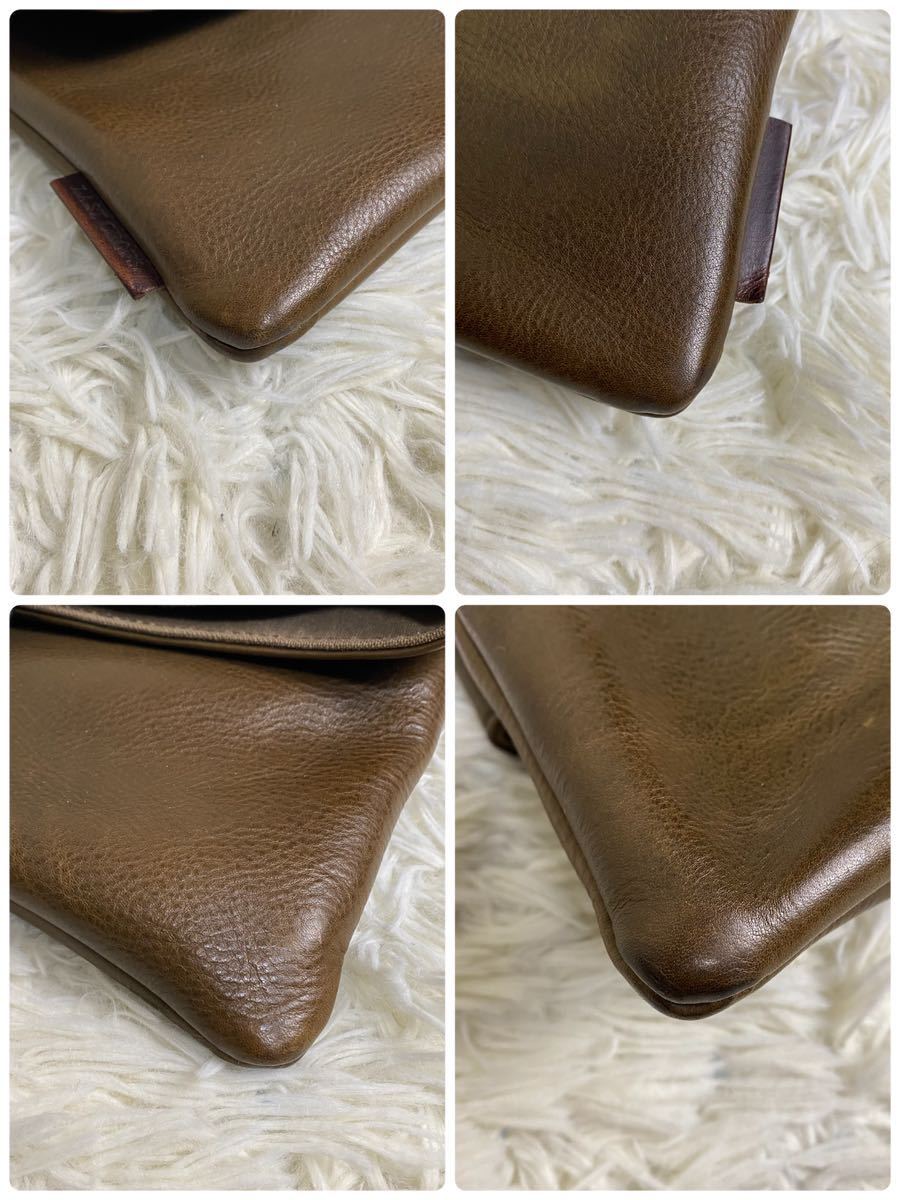 LASTCROPS last black ps clutch bag second bag TB4 leather Brown original leather 