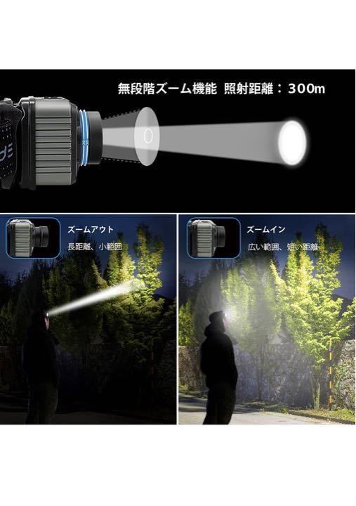 ヘッドライト ヘッドランプ LED 高輝度 4種点灯モード赤＆白ライトSOS点滅