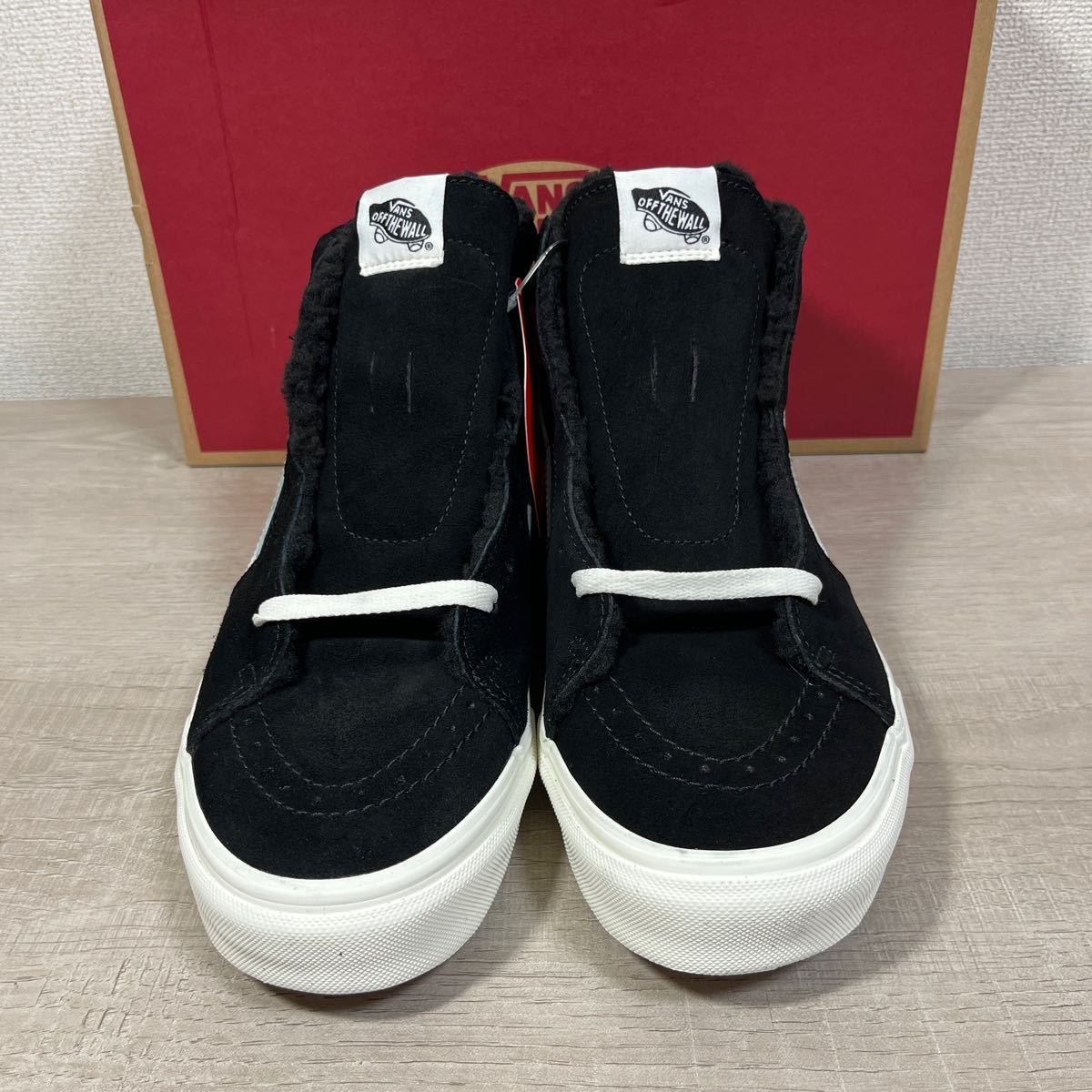 1円スタート売切り 新品未使用 vans バンズ SK8-HI スケハイ スケートハイ ボア BOA 天然皮革 ブラック USA企画 27.5cm 完売品_画像2