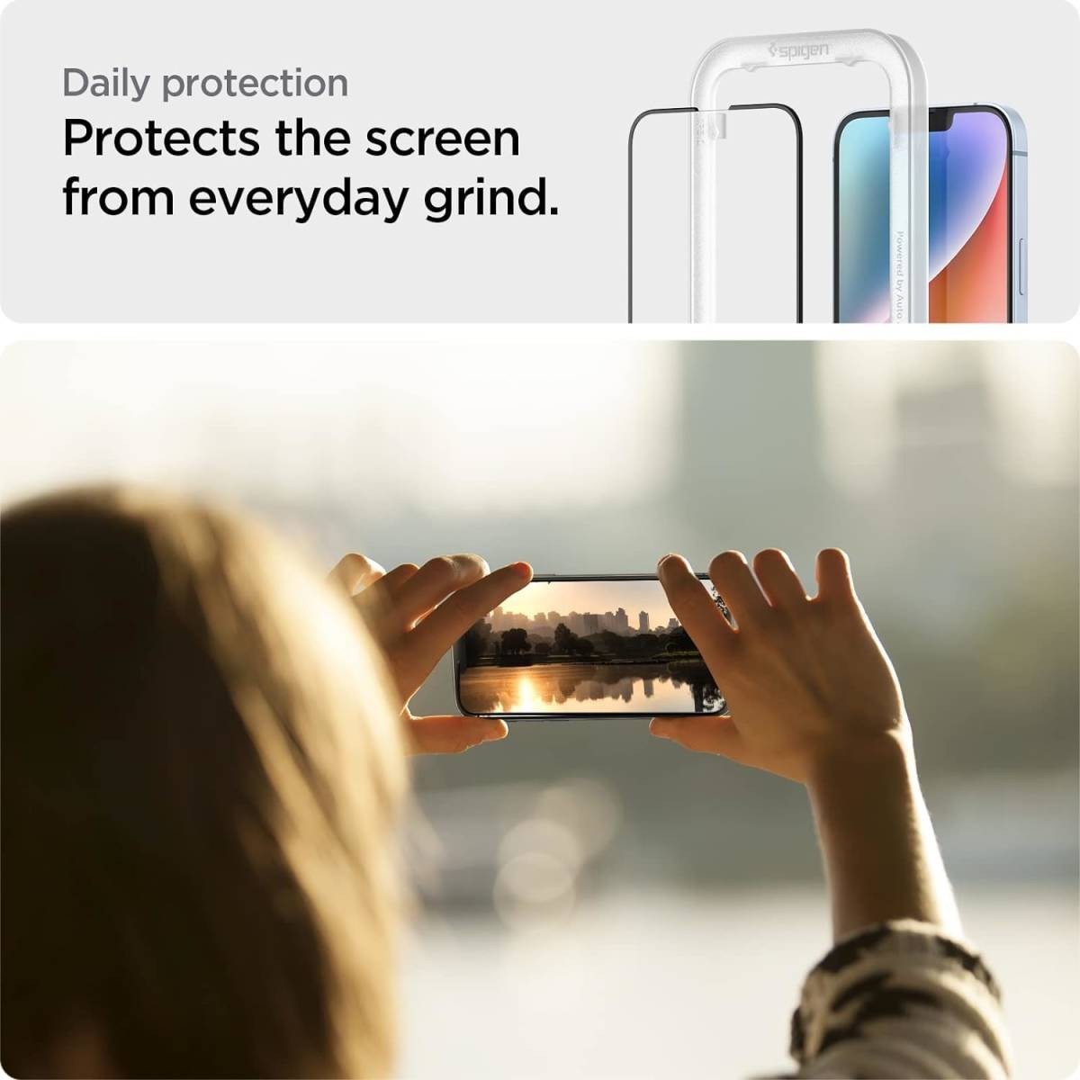 Spigen AlignMaster 全面保護 ガラスフィルム iPhone 14 Plus、 13 Pro Max 用 ガイド枠付き 対応 保護 フィルム フルカバー 2枚入 V22の画像9