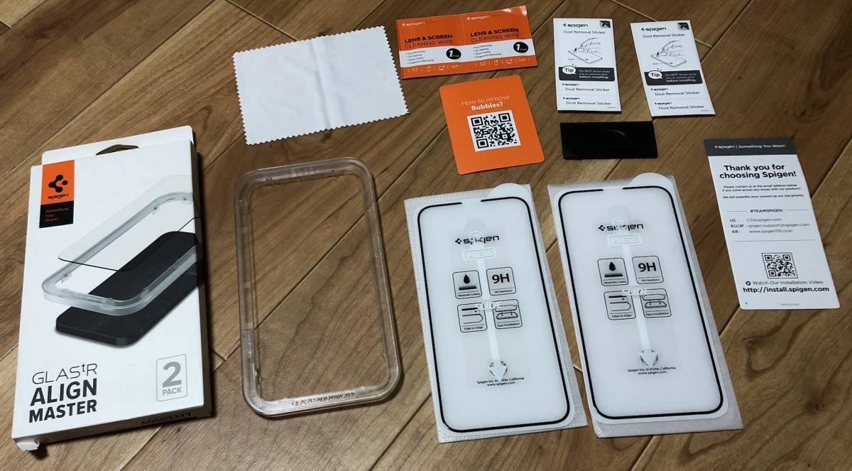 Spigen AlignMaster 全面保護 ガラスフィルム iPhone 14 Plus、 13 Pro Max 用 ガイド枠付き 対応 保護 フィルム フルカバー 2枚入 V22の画像2