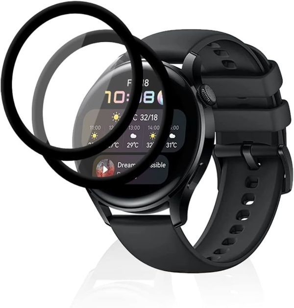 Huawei Watch 3 対応 フィルム 2枚 柔らかいガラス素材 ガラスフィルム 3D全面保護 保護フィルム Huawei Watch 3 用 フィルム V55