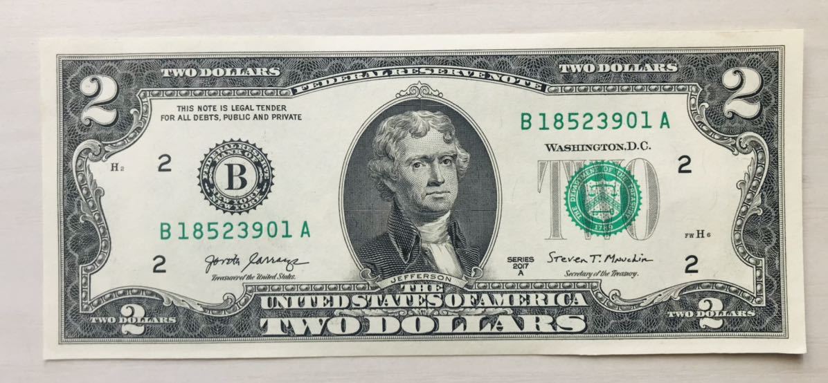 2ドル札　未使用紙幣⑨_画像1