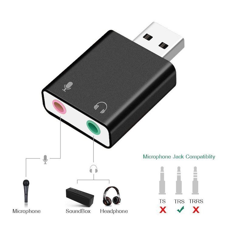 USB外付けサウンドカード USB⇔オーディオ変換アダプタ 3.5mmミニジャック ヘッドホン出力/マイク入力対応 小型軽量 PFUOS15015_画像3