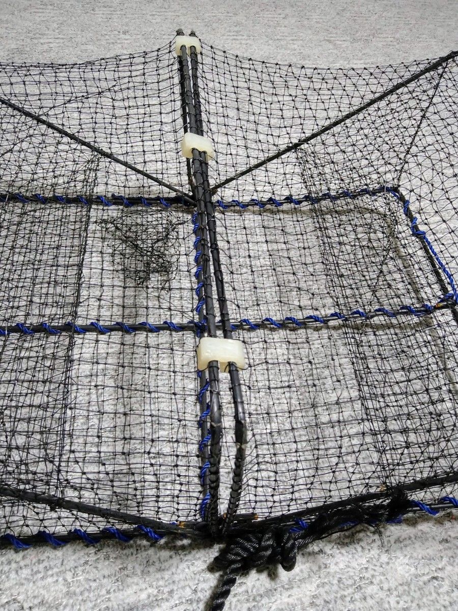 カニ網 蟹網 かにあみ かに網 カニアミ 蟹カゴ かにかご カニカゴ 網かご 蟹仕掛 エサ袋10mナイロンロープ付 