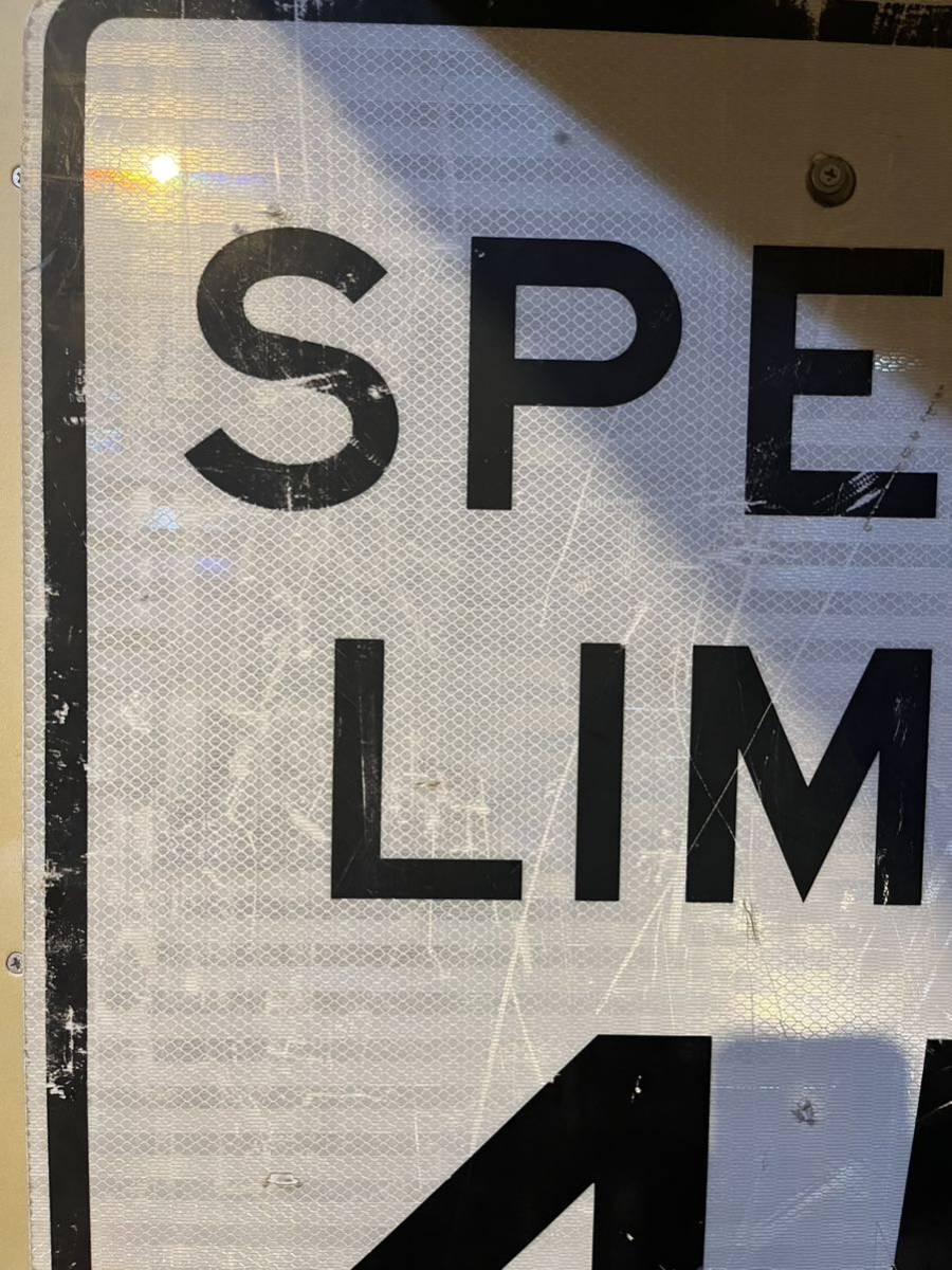 ビンテージロードサイン”SPEED LIMIT 45” 縦76横61センチアルミ製 ガレージに_画像2