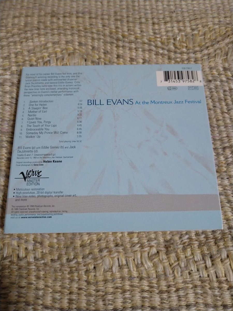 【輸入盤／デジパック仕様】☆Bill Evans ビル・エヴァンス／At The Montreux Jazz Festival☆☆539 758-2【ジャズCD多数セール中…】_画像6
