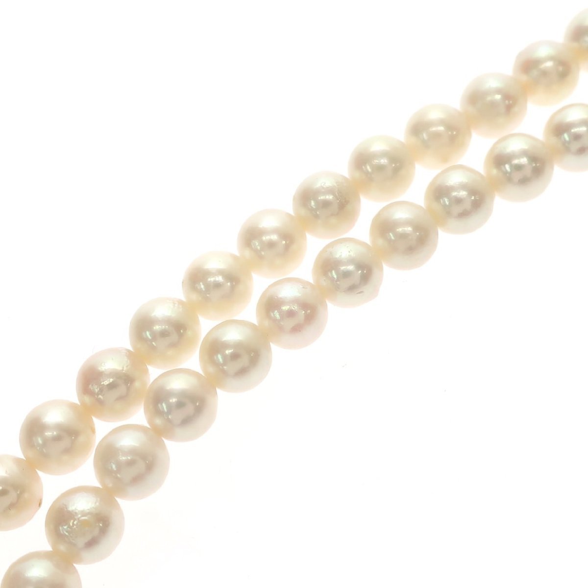 1円スタート 美品 アコヤ真珠 パールネックレス 61粒 61P 6.50mm-7.00mm pearl 留め具 金具 シルバー SILVER レディース NGLソーティング_画像3