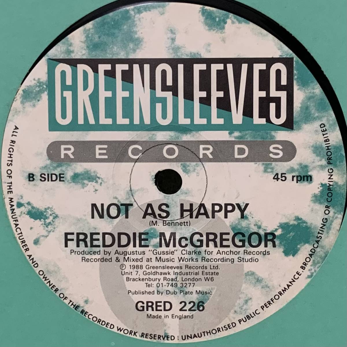 LOVERS! 12! FREDDIE McGREGOR & CYNTHIA SCHLOSS/NOT AS HAPPY! ラバーズ! デュエット! GREENSLEEVES!の画像3