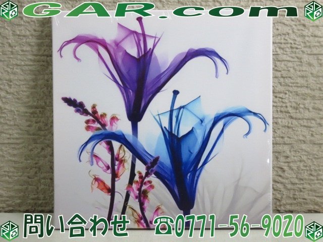 MH25 薄い紫色花 背景絵画 ポスター/印刷 キャンバス 絵画 現代 芸術 壁掛け インテリア 30×30cm_画像1