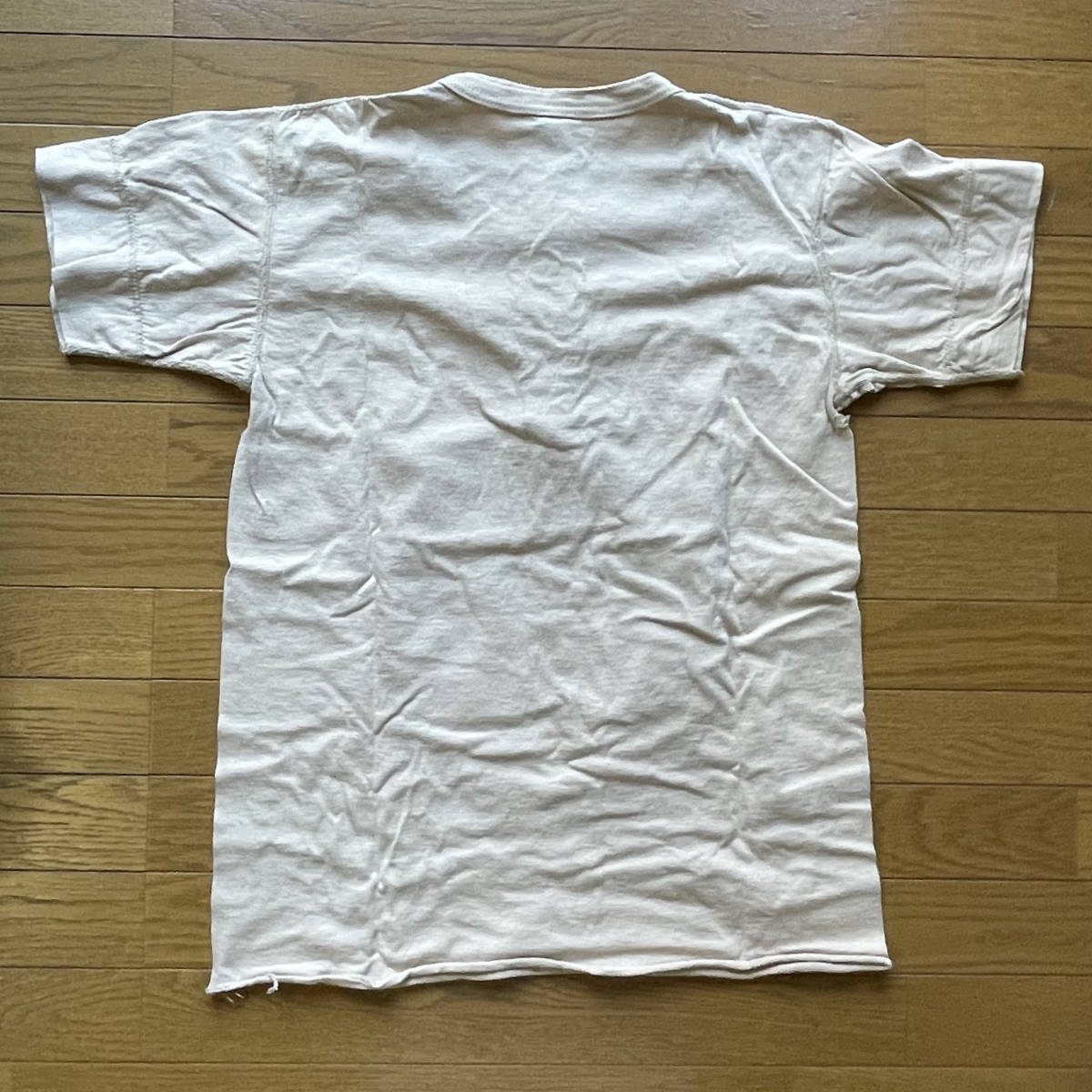 USA製 80s ヘルスニット 70s ヘンリーネック Tシャツ 猫目ボタン ビンテージ レア サンドベージュ Healthknit us製 アメリカ製 MADE IN USAの画像2