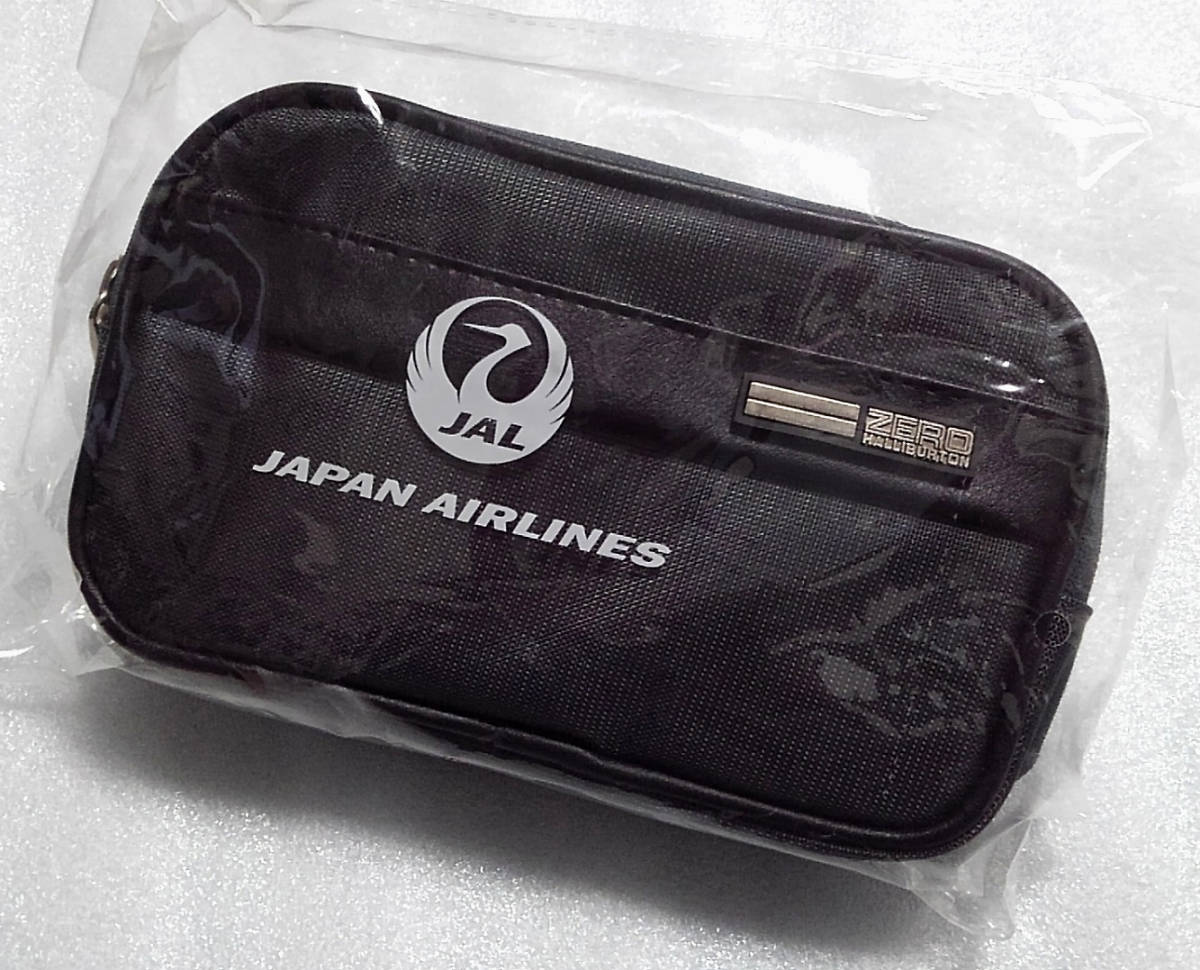 即決 JAL ゼロハリバートン ビジネスクラス アメニティ グレー 未使用 ソフト ポーチ 非売品 バッグ 日本航空 ZERO HALLIBURTON_画像1