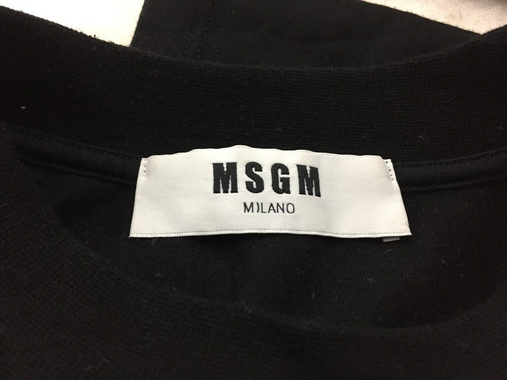 MSGM エムエスジーエム ロゴ プリント カットソー ロングスリーブ Tシャツ 214MDM123 サイズ：XS カラー：ブラック レディース メンズ_画像4