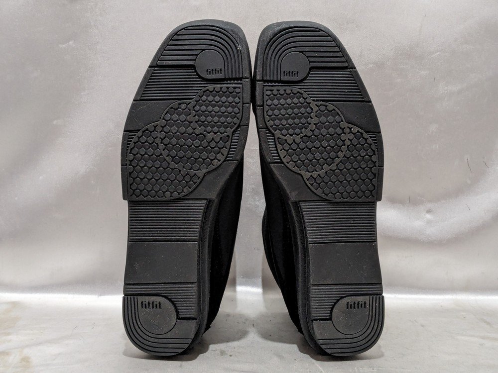 fitfit Fit Fit легкий рукоятка ремень ботинки замша короткие сапоги размер :23.5cm цвет : черный / Brown 