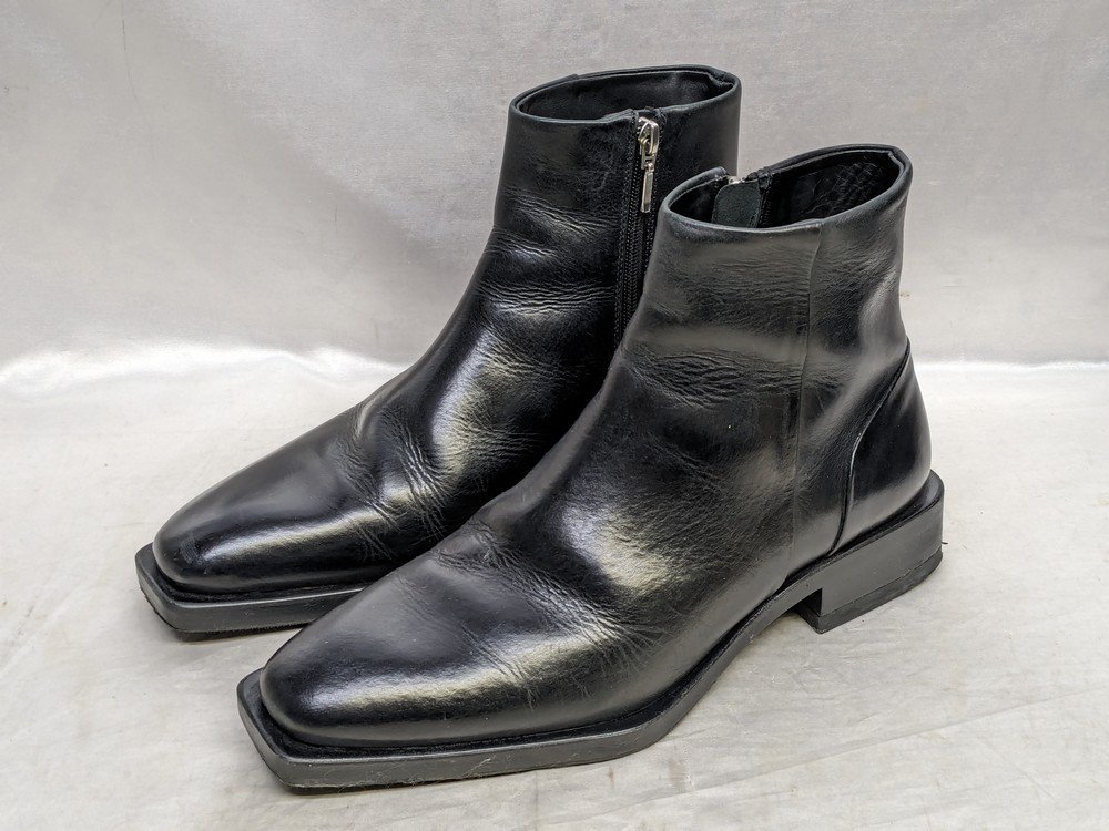 ZARA ザラ ソールスクウェアトゥ サイドジップブーツ 2014/620/040 Vibram ビブラムソール サイズ：42 カラー：ブラック_画像1