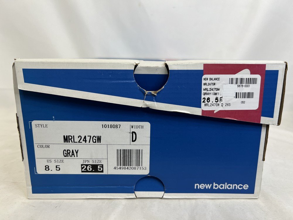 New Balance ニューバランス ローカットスニーカー MRL247GW 未使用保管品 箱付き サイズ：26.5cm カラー：グレー_画像6