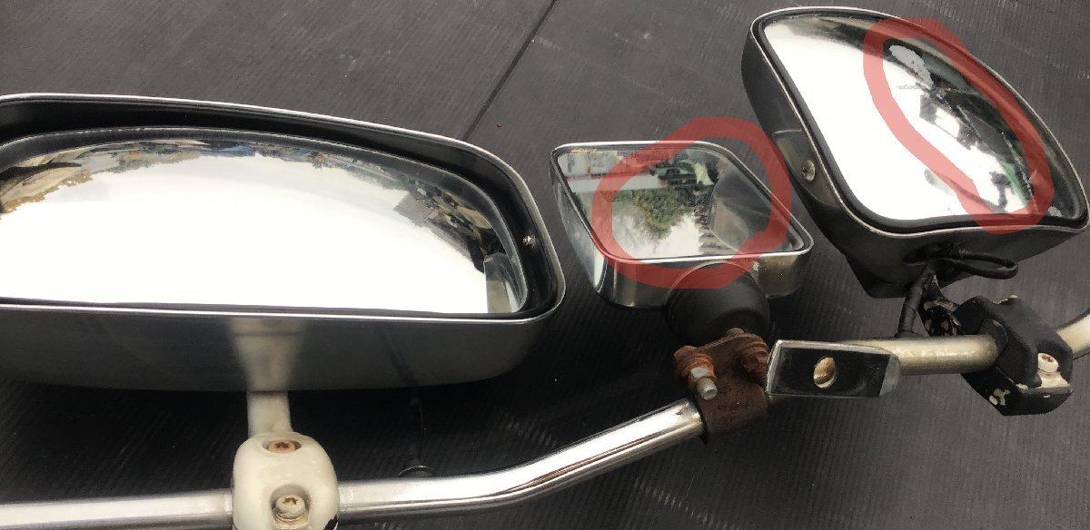日野　プロフィア　メッキ　サイドミラー（運転席側）管理番号：51205f_鏡面多少傷や汚れあり