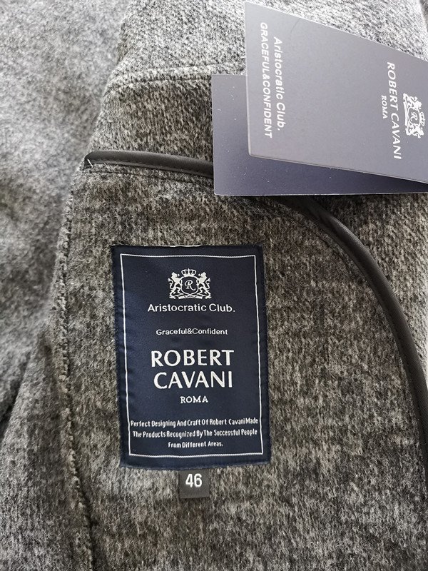 逸品*定価24万◆イタリア*ローマ発*ROBERT CAVANI/ロベルトカバーニ*最高峰・両面カシミア100％・チェスターコート*48/L・灰_画像3