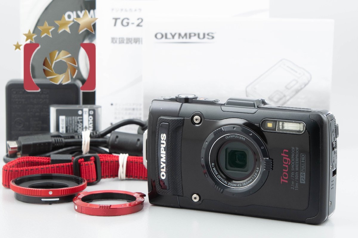 【中古】OLYMPUS オリンパス STYLUS TG-2 Tough ブラック 防水デジタルカメラ シャッター回数僅少_画像1