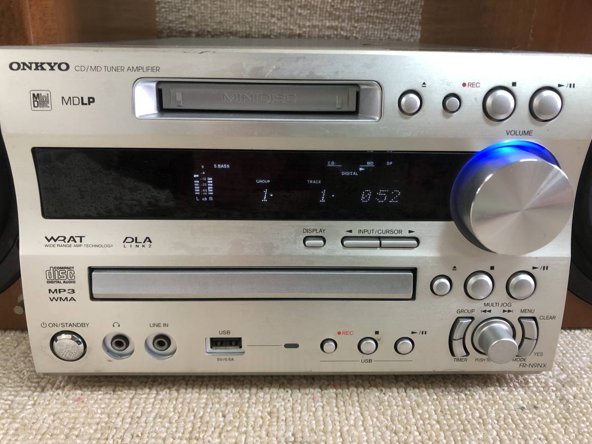 K-237 ☆ONKYO/オンキョー FR-N9NX CD/MD/USB コンポ チューナーアンプ スピーカー リモコンセット_画像2