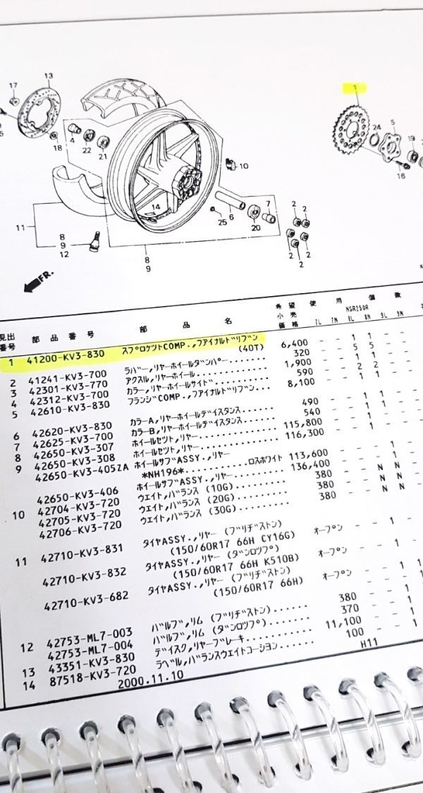 92-B◆ホンダNSR250 MC21専用 チタン合金 リアスプロケット ハブマウント ナットセット_画像10