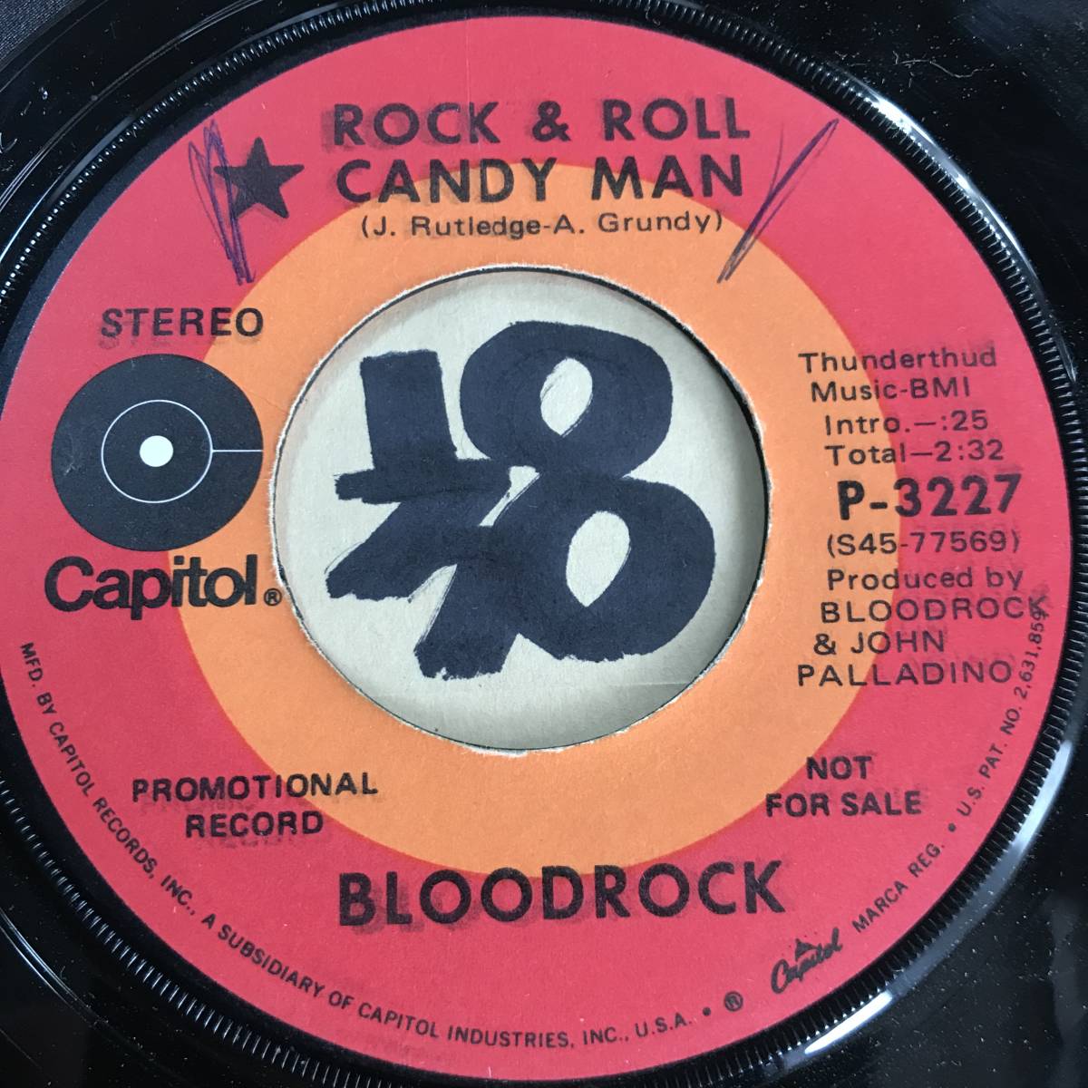 試聴 TEXAS ファンキー・ロック1970 BLOODROCK ROCK & ROLL CANDY MAN MONO/STEREO PROMO PRESS EX+/EX _画像2