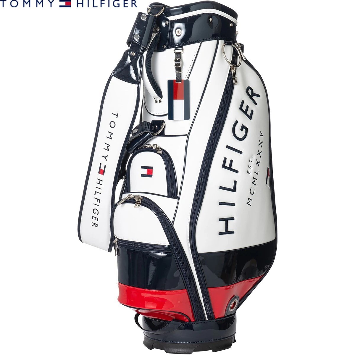 ★トミーヒルフィガーゴルフ THMG2FC2 カートキャディバッグ 9型 ホワイト(10)★TOMMY HILFIGER GOLF★_画像1