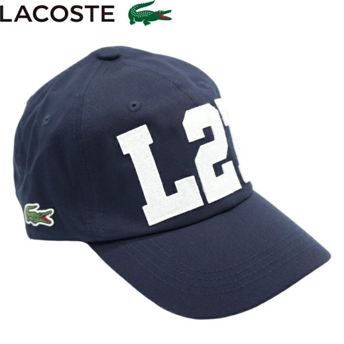 ★LACOSTE ラコステ L27 コットンキャップ/ツイルキャップ L1177（ネイビー）★送料無料★_画像1