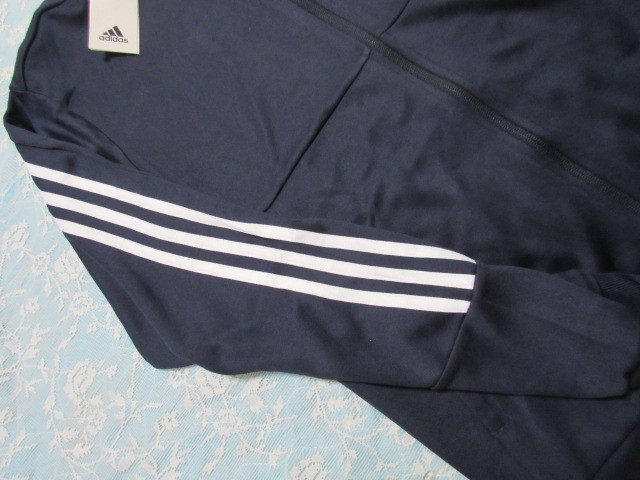 ※新品【男２XL】アディダス adidas♪ジャージ素材ジップパーカー＆長ズボンスーツ/セット☆紺×三本白ライン