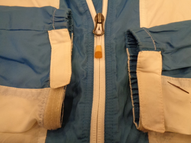 b817◆THE NORTH FACE ウインドシェルジャケット◆ザ・ノースフェイス 100(L) 男 白×水色 コンパクト 海外輸入正規品 ゆうパケット発送6A_画像8