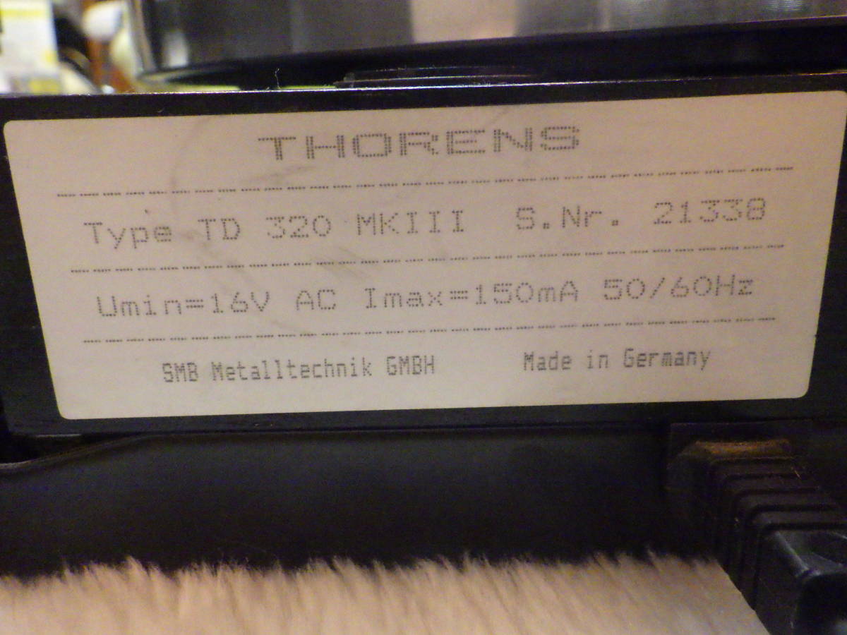 THORENS　TD:320MKⅢ　SHURE / V15 Type III MMカートリッジ Super Track Plus付属_画像5