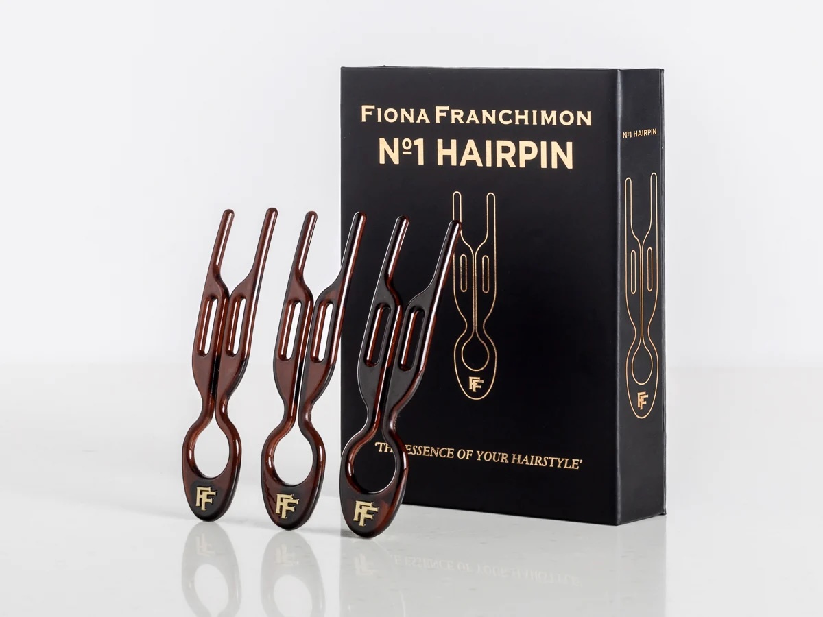 フィオナ フランシモン ヘアピン3本セット ブラウン ヘアセット ヘアクリップ まとめ髪 FIONA FRANCHIMON No.1 HAIRPIN Brown_画像1