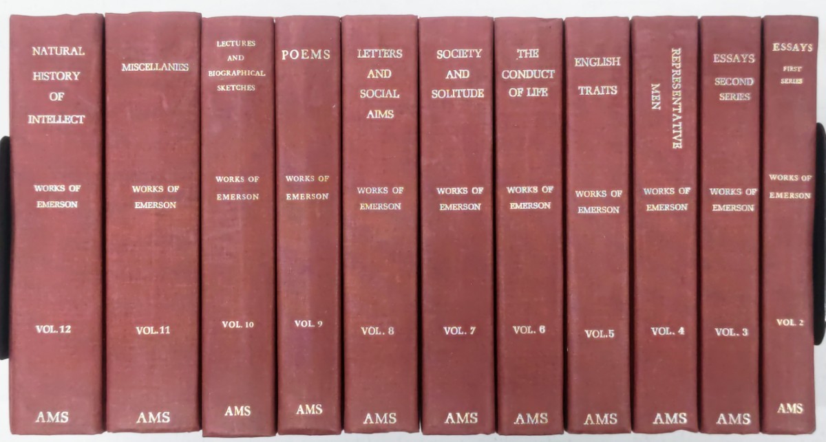 r0114.45.WORKS OF EMERSON 11冊/エマーソン全集/哲学/思想/アメリカ文学/小説/エッセイ/詩/洋書/ハードカバー/ディスプレイ_画像1