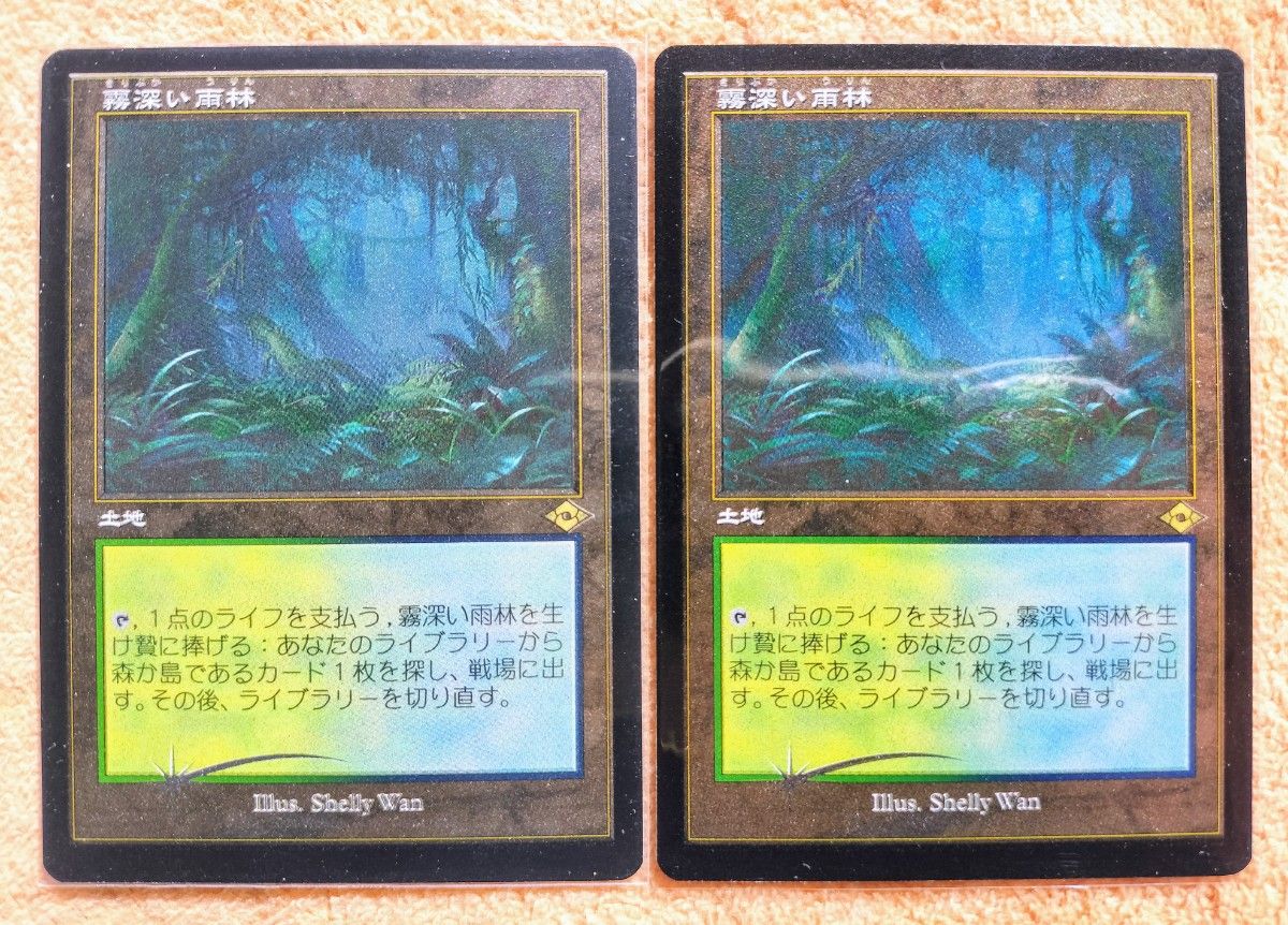 マジックザギャザリング 霧深い雨林 旧枠 エッチングfoil 2枚セット MTG モダンホライゾン2 MH2-BF