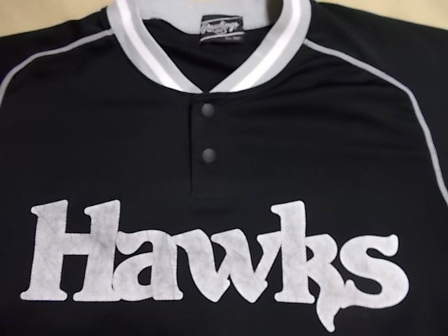 【正規品・古着】福岡ダイエーホークストレーニングシャツ 支給品 ブラックカラー プロ野球の画像3