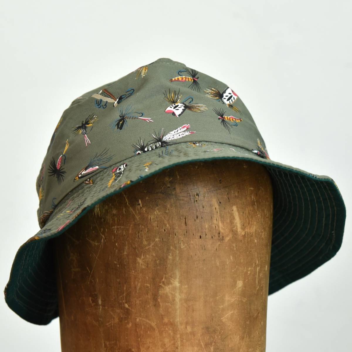 excellent! 90s USA made lure pattern bucket hat Vintage fly