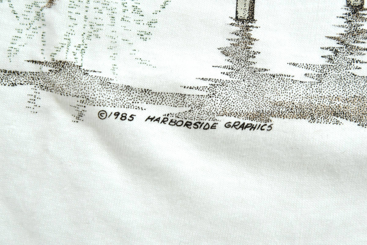 タグ付きデッドストック！ 80s USA製 L.L.Bean HARBORSIDE GRAPHICS ムース Tシャツ ヴィンテージ ヘラジカ アニマル 動物 Hanes BEEFY-Tの画像5