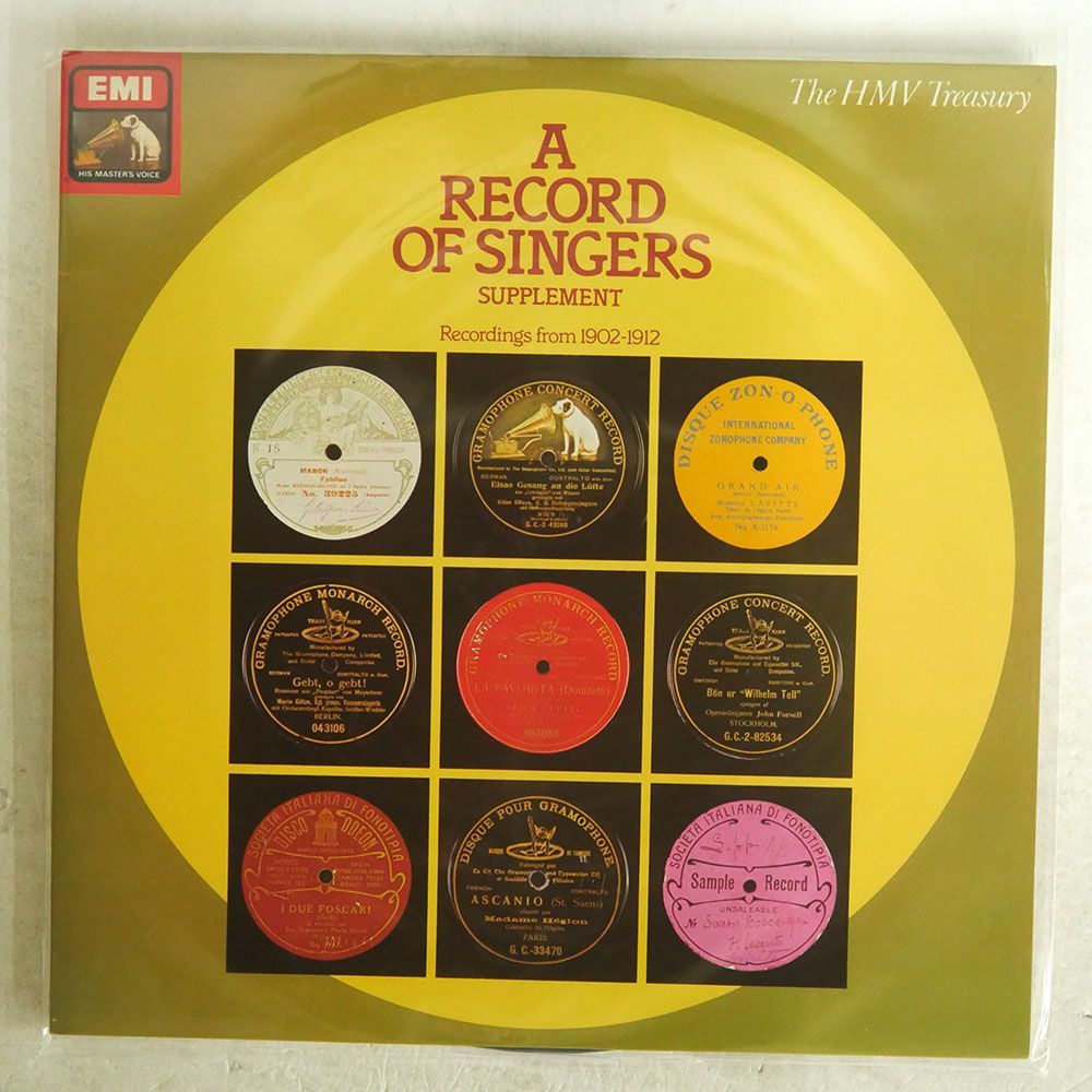 英 VA/A RECORD OF SINGERS - RECORDINGS FROM 1902-1912/HIS MASTER’S VOICE HLM7264 LP_画像1